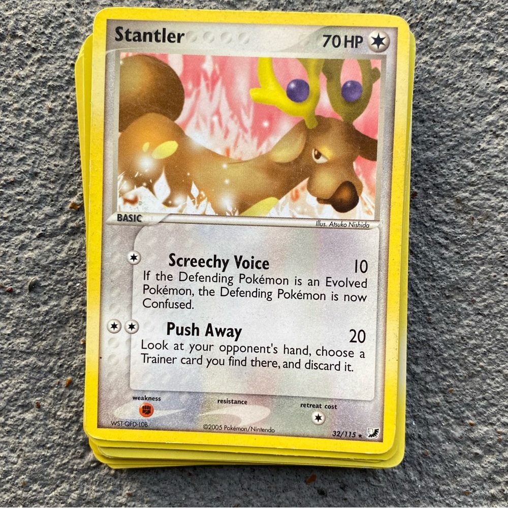 Pokemon Stantler Card - Yellow and Brown
